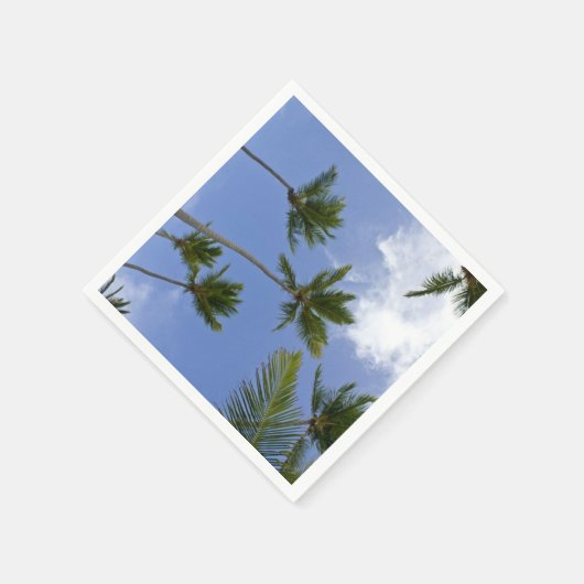 Serviette En Papier Ciel bleu cool et palmiers (Coin)