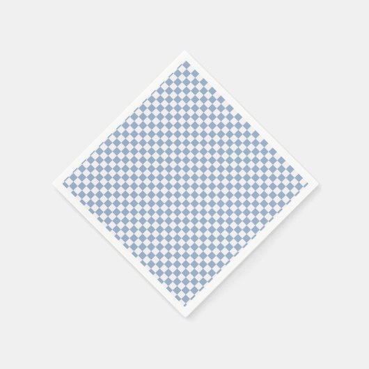 Serviette En Papier Ciel Bleu Et Blanc En vichy À damiers (Coin)