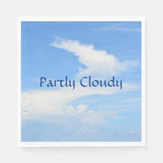 Serviette En Papier Ciel bleu et nuage blanc (Devant)