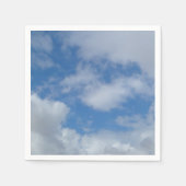 Serviette En Papier Ciel bleu et nuages fluffés blancs Optimiste (Devant)