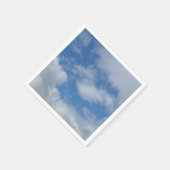 Serviette En Papier Ciel bleu et nuages fluffés blancs Optimiste (Coin)