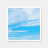 Serviette En Papier Ciel bleu moderne nuages blancs Modèle Élégant (Devant)