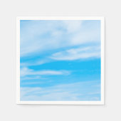 Serviette En Papier Ciel bleu nuages blancs Élégant Modèle moderne (Devant)
