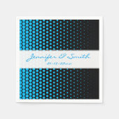 Serviette En Papier Ciel bleu Polka Point Noir moderne (Devant)