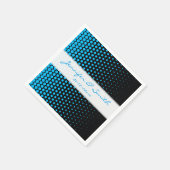 Serviette En Papier Ciel bleu Polka Point Noir moderne (Coin)
