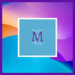 Serviette En Papier Ciel bleu violet blanc Nom du Bat mitzvah Monogram<br><div class="desc">Cette serviette papier peut être n'importe quelle couleur arrière - plan que vous sélectionnez. L'Arrière - plan par défaut est bleu ciel ; Nom et Evénement (Bas Mitzvah ou Bat mitzvah) est un script blanc sophistiqué, monogramme est violet. "créez le vôtre." Décor amusant et coloré de table de fête. Tous...</div>
