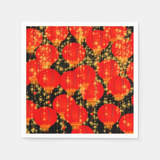 Serviette En Papier Ciel de Lanterne Rouge (Devant)