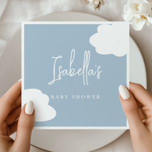Serviette En Papier Ciel de Nuages Bleus pour Baby Shower