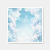 Serviette En Papier Ciel envoyé Baby shower Ciel Bleu Nuages (Devant)