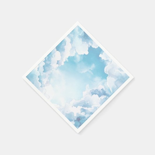Serviette En Papier Ciel envoyé Baby shower Ciel Bleu Nuages (Coin)