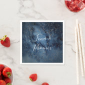 Serviette En Papier Ciel nocturne céleste | Napkins Mariage or (En situation)