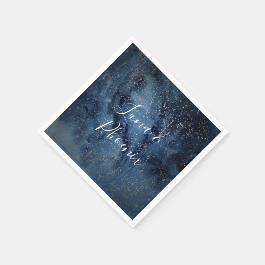 Serviette En Papier Ciel nocturne céleste | Napkins Mariage or (Coin)