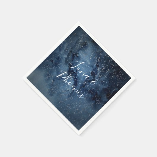 Serviette En Papier Ciel nocturne céleste | Serviettes Mariage en arge (Coin)
