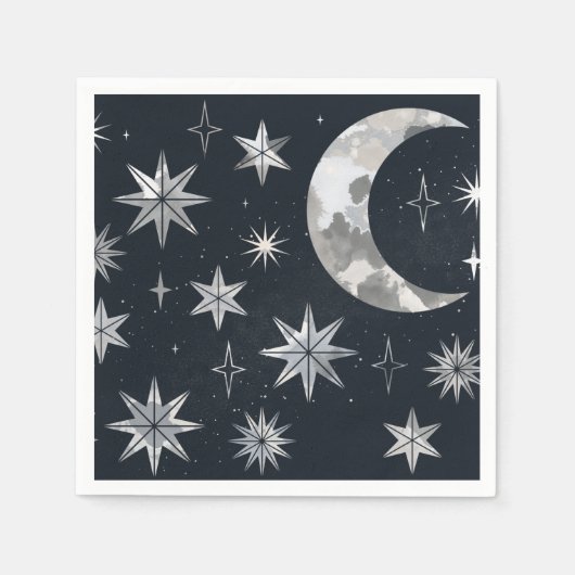 Serviette En Papier Ciel nocturne étincelant (Devant)