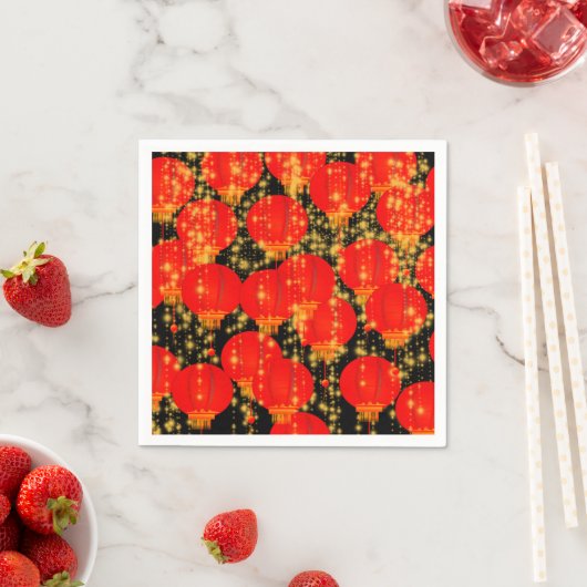 Serviette En Papier Ciel rouge (En situation)