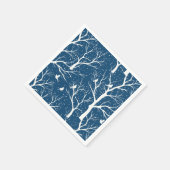 Serviette En Papier Ciel vintage Oiseaux blancs Snowflakes (Coin)