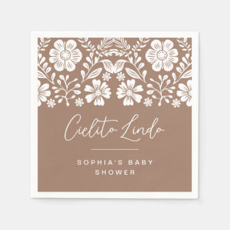 Serviette En Papier Cielito Lindo Baby shower Terracotta Invitation