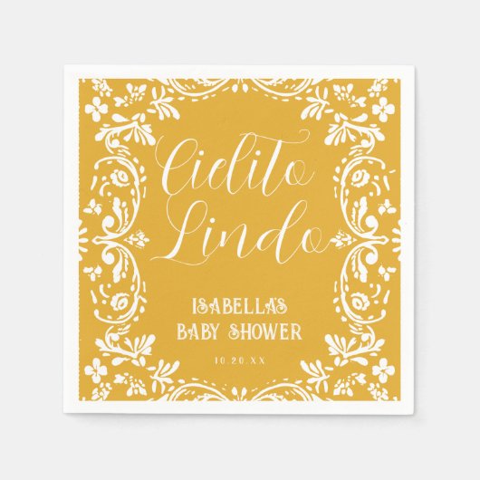 Serviette En Papier Cielito Lindo Mexicain Papier Picado Talavera (Devant)