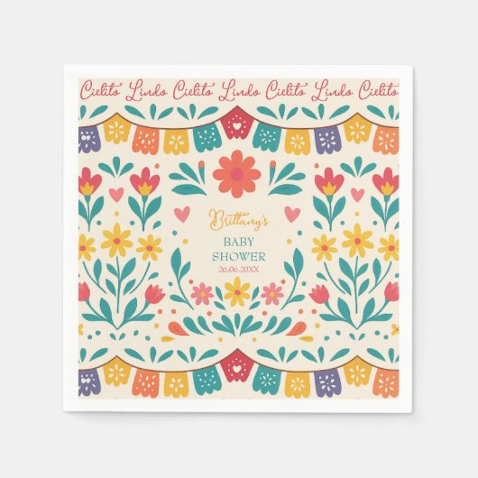 Serviette En Papier Cielito Lindo Mexican Baby Shower Fiesta (Devant)