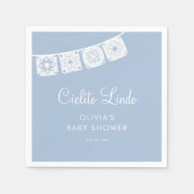 Cielito Lindo Papel Picado Baby shower bleu