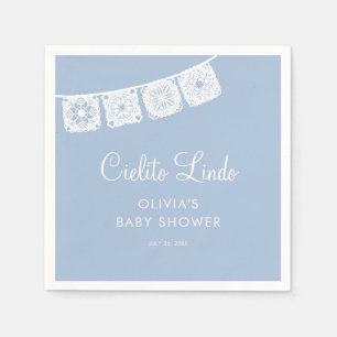 Serviette En Papier Cielito Lindo Papel Picado Baby shower bleu
