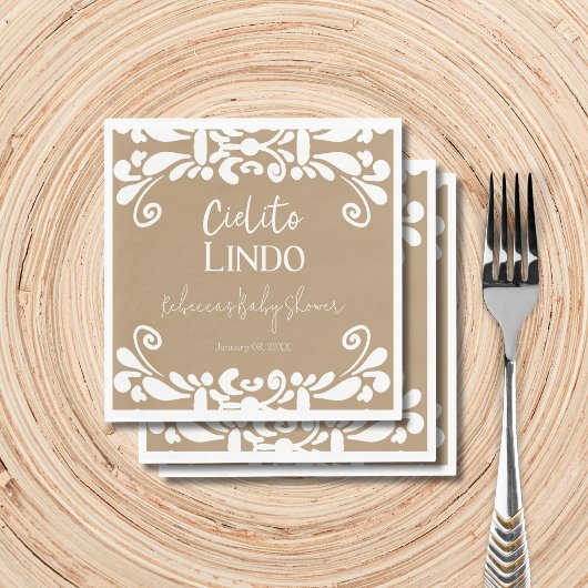 Serviette En Papier Cielito Lindo Talavera Baby shower mexicain Fiesta
