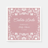 Serviette En Papier Cielito Lindo Talavera Baby shower rose mexicain (Devant)