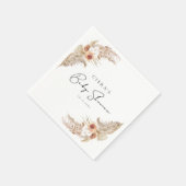 Serviette En Papier CIERA Baby shower de Pampas en Terracotta Bohème (Coin)