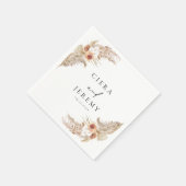 Serviette En Papier CIERA Bohemian Terracotta Pampas Mariage (Coin)