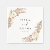 Serviette En Papier CIERA Mariage de Pampas Floral Sec Bohème (Devant)