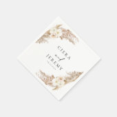 Serviette En Papier CIERA Mariage de Pampas Floral Sec Bohème (Coin)