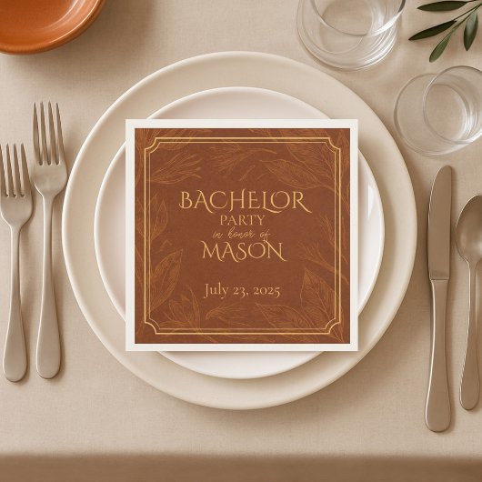 Serviette En Papier Cigar Bar Thème Bachelor Party
