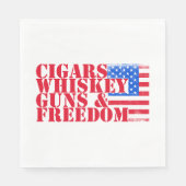 Serviette En Papier Cigars Whiskey Guns Et Liberté (Devant)