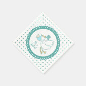 Serviette En Papier cigogne, bébé garçon, serviettes de fête pois (Coin)