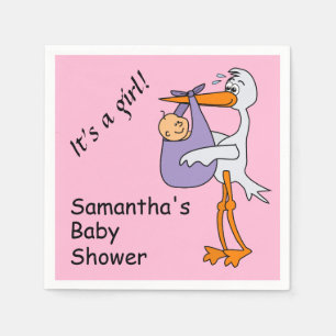 Serviette En Papier Cigogne de baby shower ses serviettes