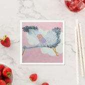 Serviette En Papier cigogne et bébé fille Cocktail serviettes (En situation)