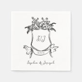 Serviette En Papier Cimetière à main avec Mariage Monogramme (Devant)