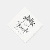 Serviette En Papier Cimetière à main avec Mariage Monogramme (Coin)