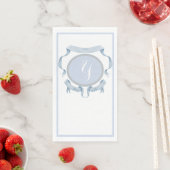 Serviette En Papier Cimetière Chinoiserie Bleu Ribbons Logo (En situation)