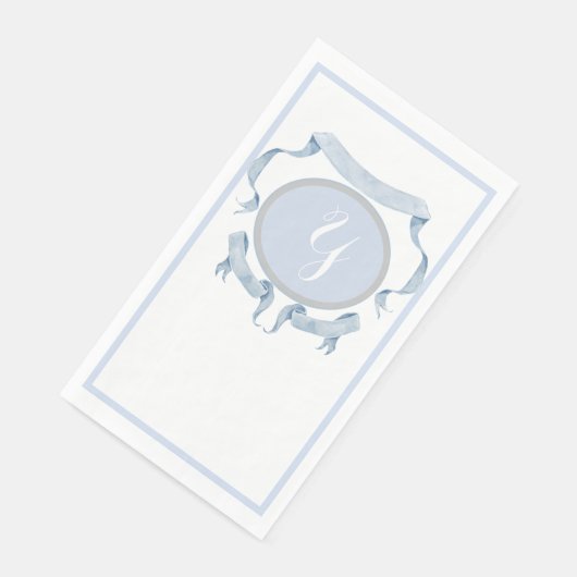 Serviette En Papier Cimetière Chinoiserie Bleu Ribbons Logo (Coin)
