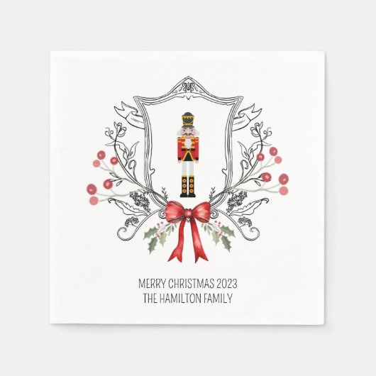 Serviette En Papier Cimetière Holly Berry Crest Nutcracker (Devant)