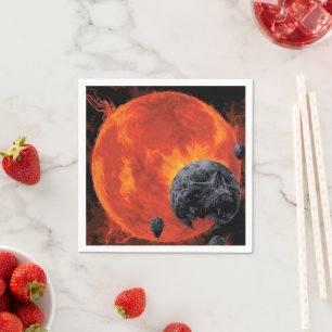 Serviette En Papier Cimetière Spatial Crâne Halloween Galaxie d'Horreu