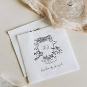 Serviette En Papier Cimier à main avec Cherubs et Mariage Monogramme
