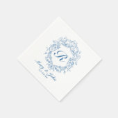 Serviette En Papier Cimier Bleu Personnalisé Mariage Cocktail Serviett (Coin)