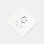 Serviette En Papier Cimier Botanique Monogramme Mariage serviettes (Coin)