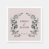 Serviette En Papier Cimier de jardin Mariage floral Mauve violet (Devant)