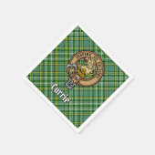 Serviette En Papier Cimier de lion Clan Currie sur Tartan (Coin)