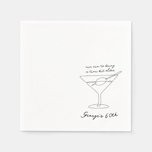 Serviette En Papier Cin Cin 50e fête d'anniversaire, 80e anniversaire (Devant)