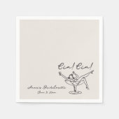 Serviette En Papier Cin Cin Bachelorette Dessinée à la Main (Devant)