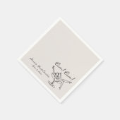 Serviette En Papier Cin Cin Bachelorette Dessinée à la Main (Coin)
